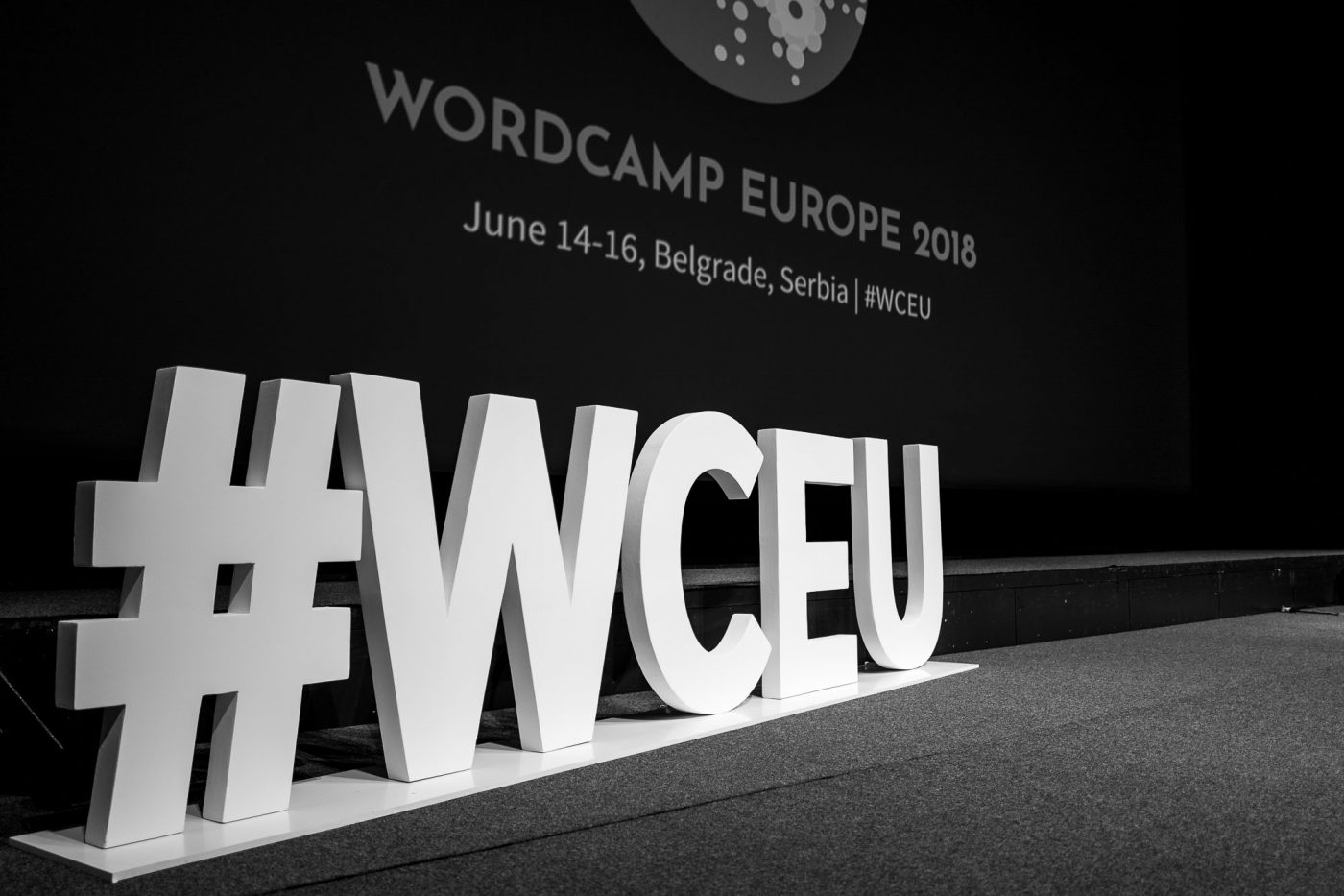 #WCEU - Hashtag auf der Bühne des WordCamp Europe's