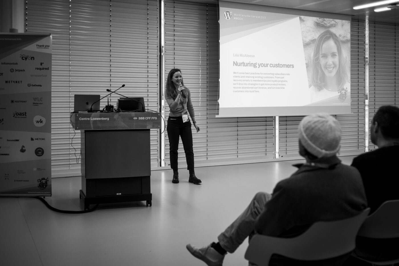 Léa McAleese am WordCamp Switzerland 2023.